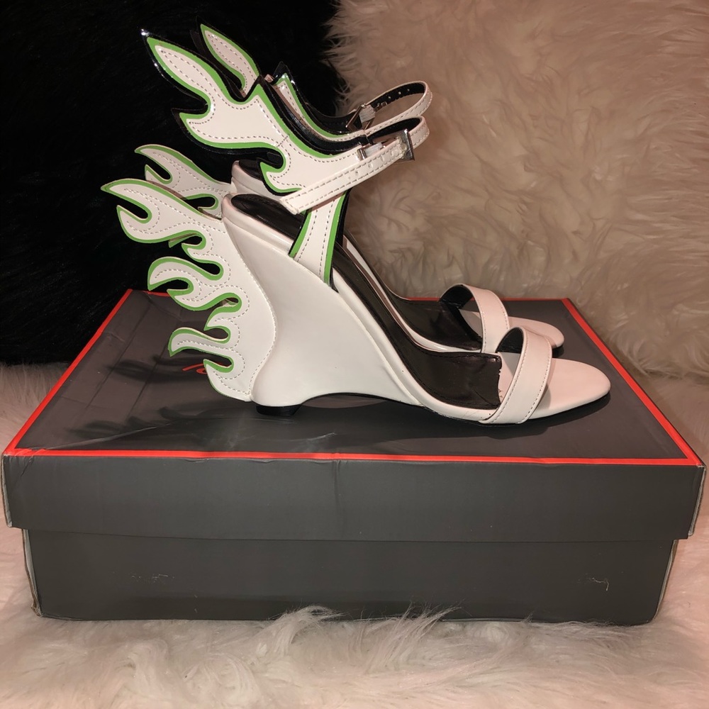 Flame Wedge Patent Leather Heel